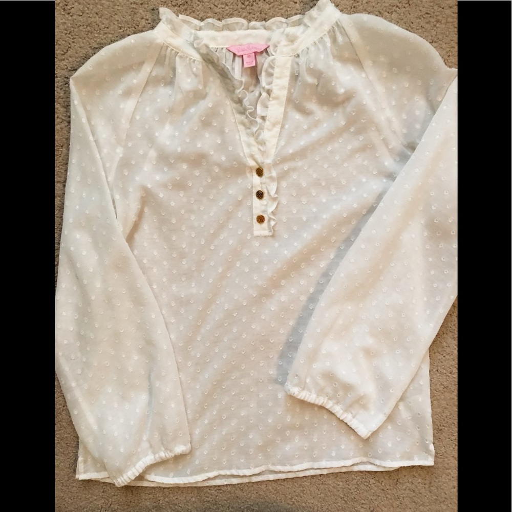Lilly Pulitzer Blouse, Size XS, White